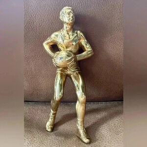 Gold Male Basketball Trophy Topper